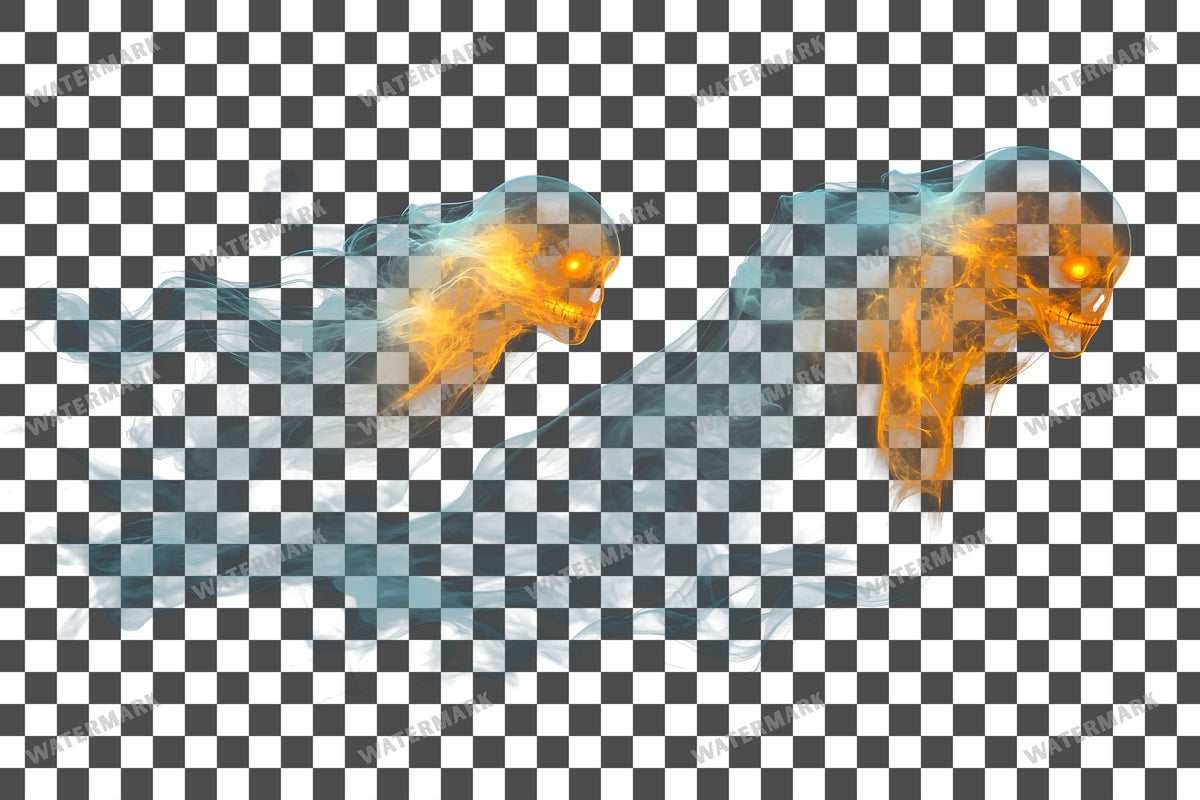 Ghostly Apparitions PNG overlay on a transparent checkered background, preview 17