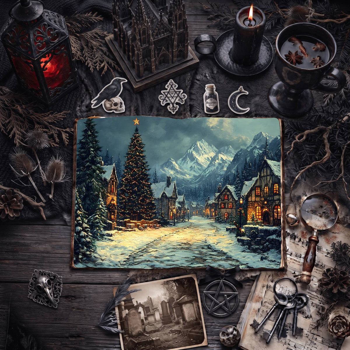 Gothic Christmas Digital Papers