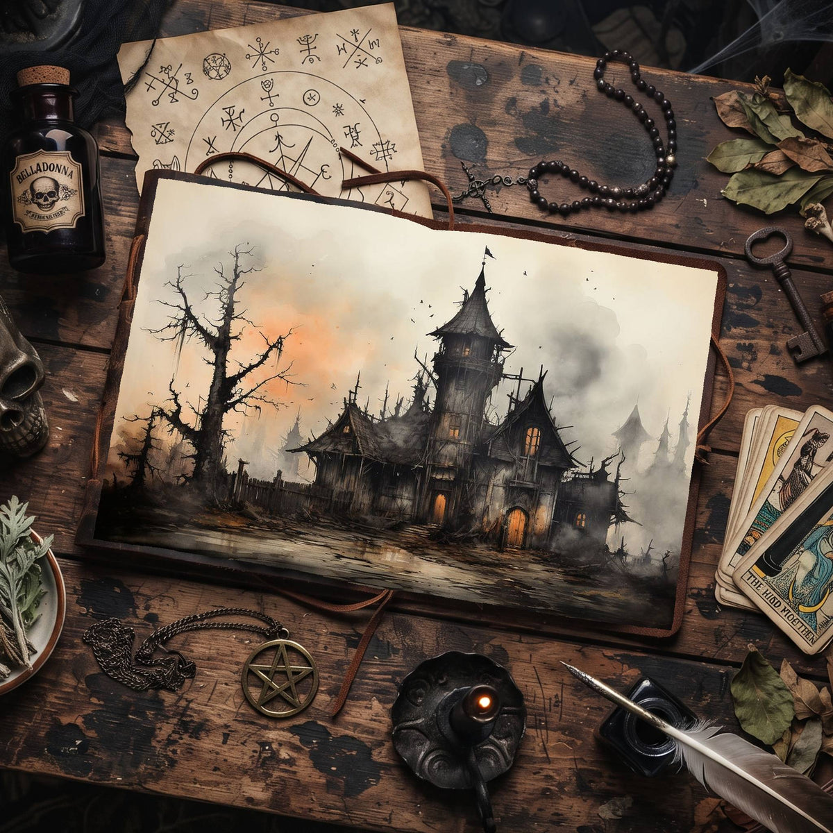 Halloween Spooky House Digital Papers