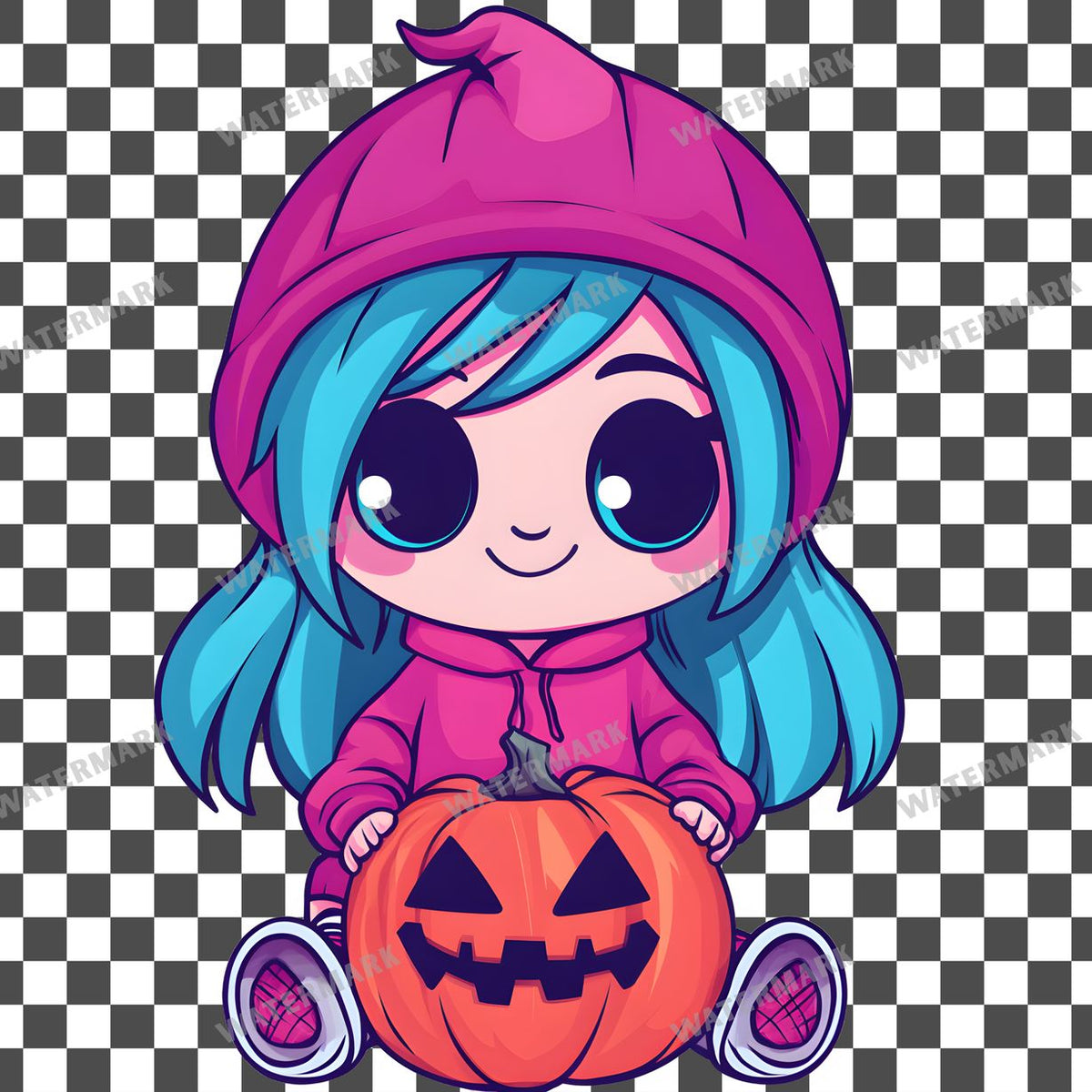 Halloween Kawaii Style Clipart Pngs