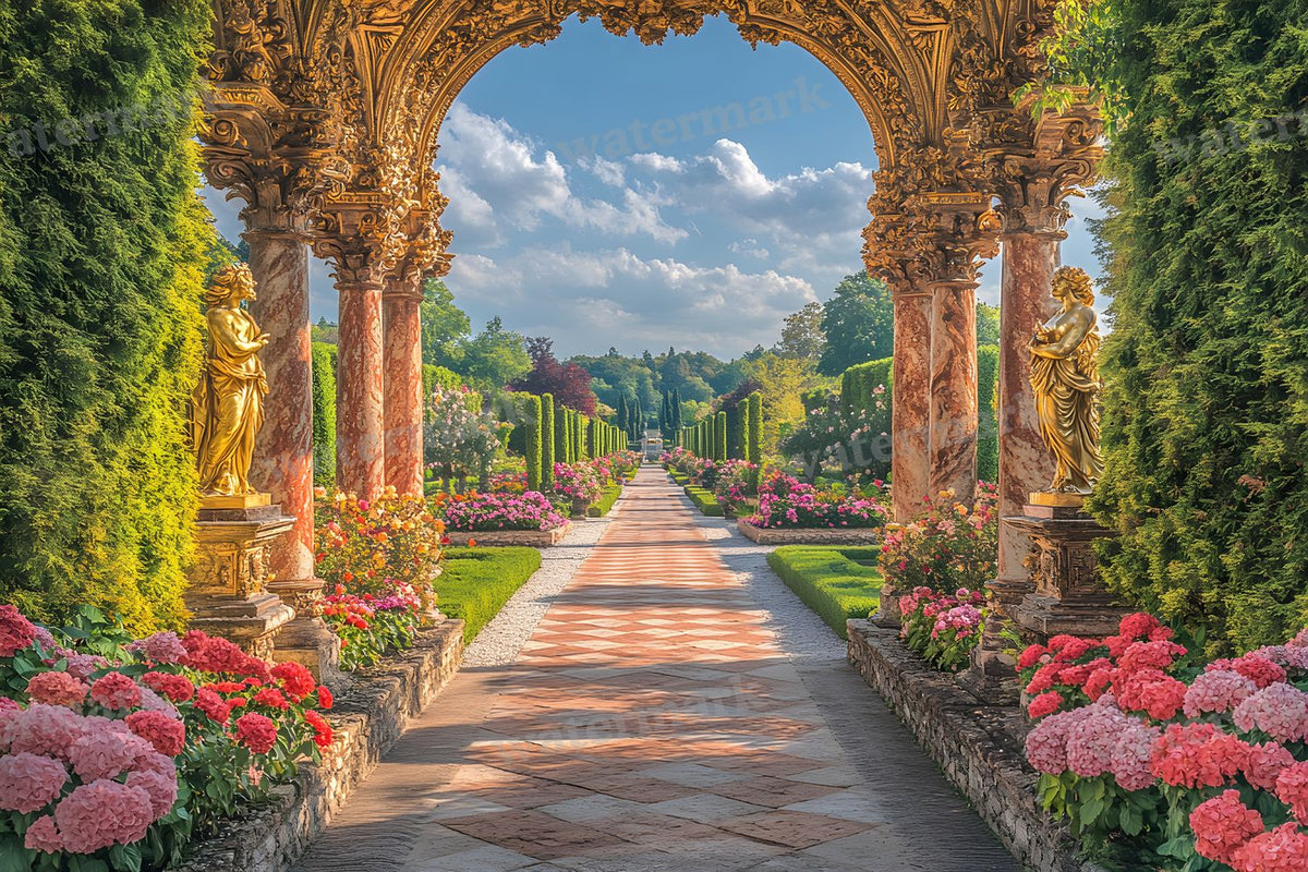 Lavish Baroque Garden digital photo backdrop for photo editing, preview 16