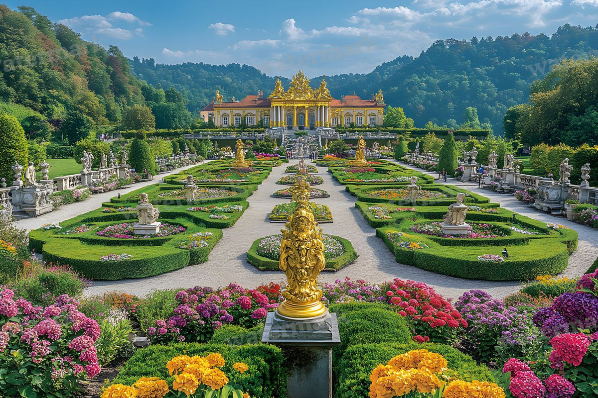 Lavish Baroque Garden digital photo backdrop for photo editing, preview 16