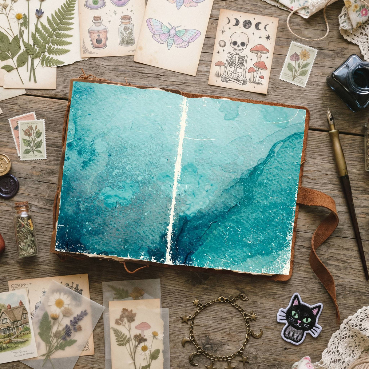 Mixed Color Distressed Blank And Lined Digital Papers