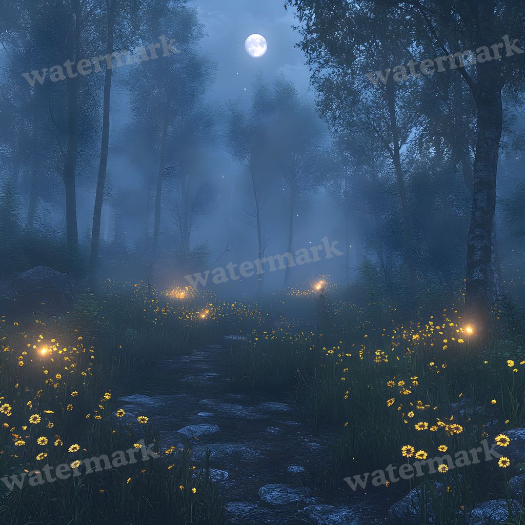Moonlit Clearing Backdrop Images