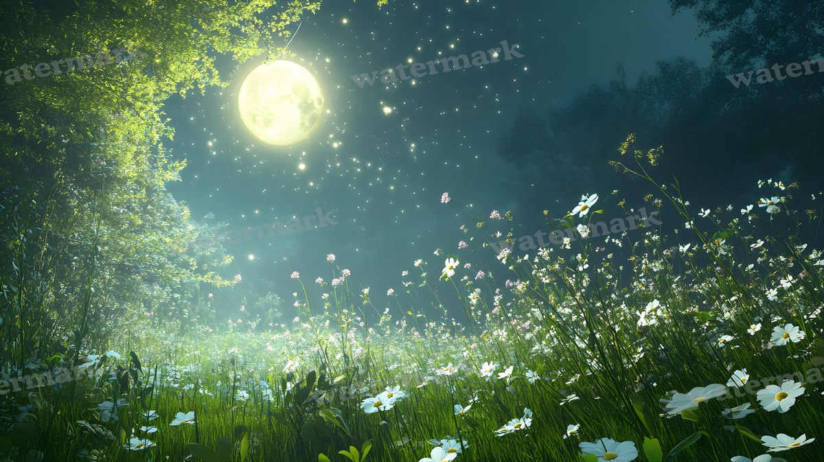 Moonlit Meadow Backdrop Images