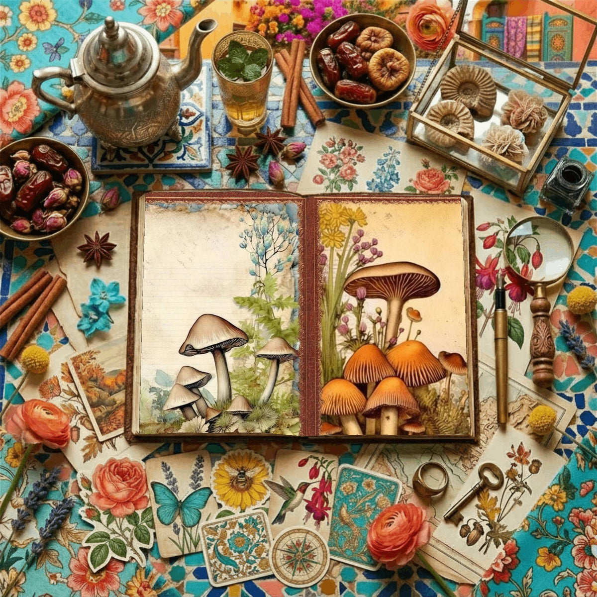 Mushroom Botanical Garden Digital Papers
