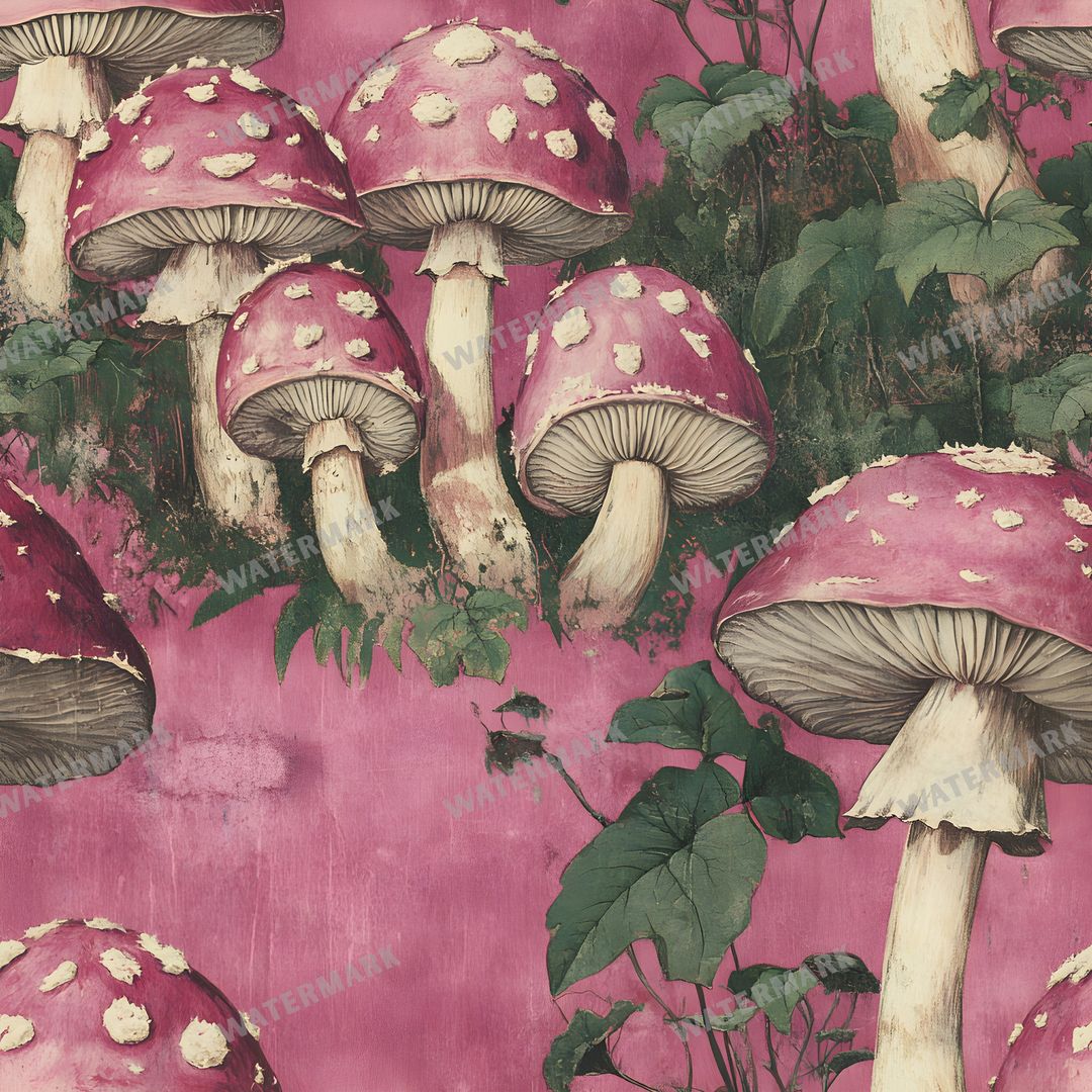 Mushrooms Seamless Pattern