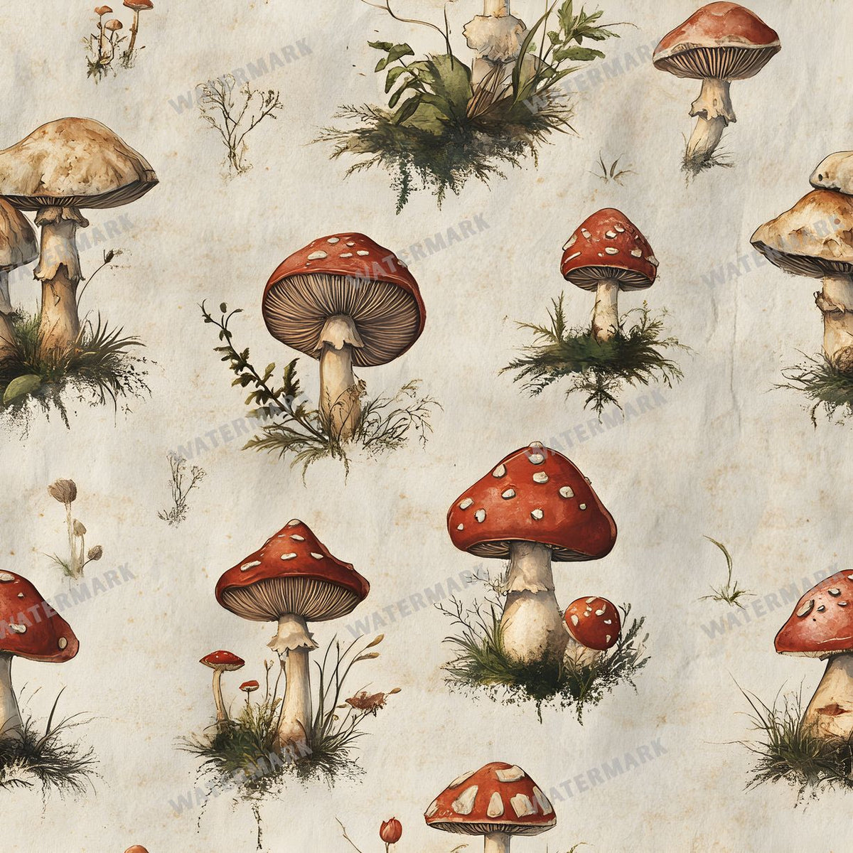 Mushrooms Seamless Pattern