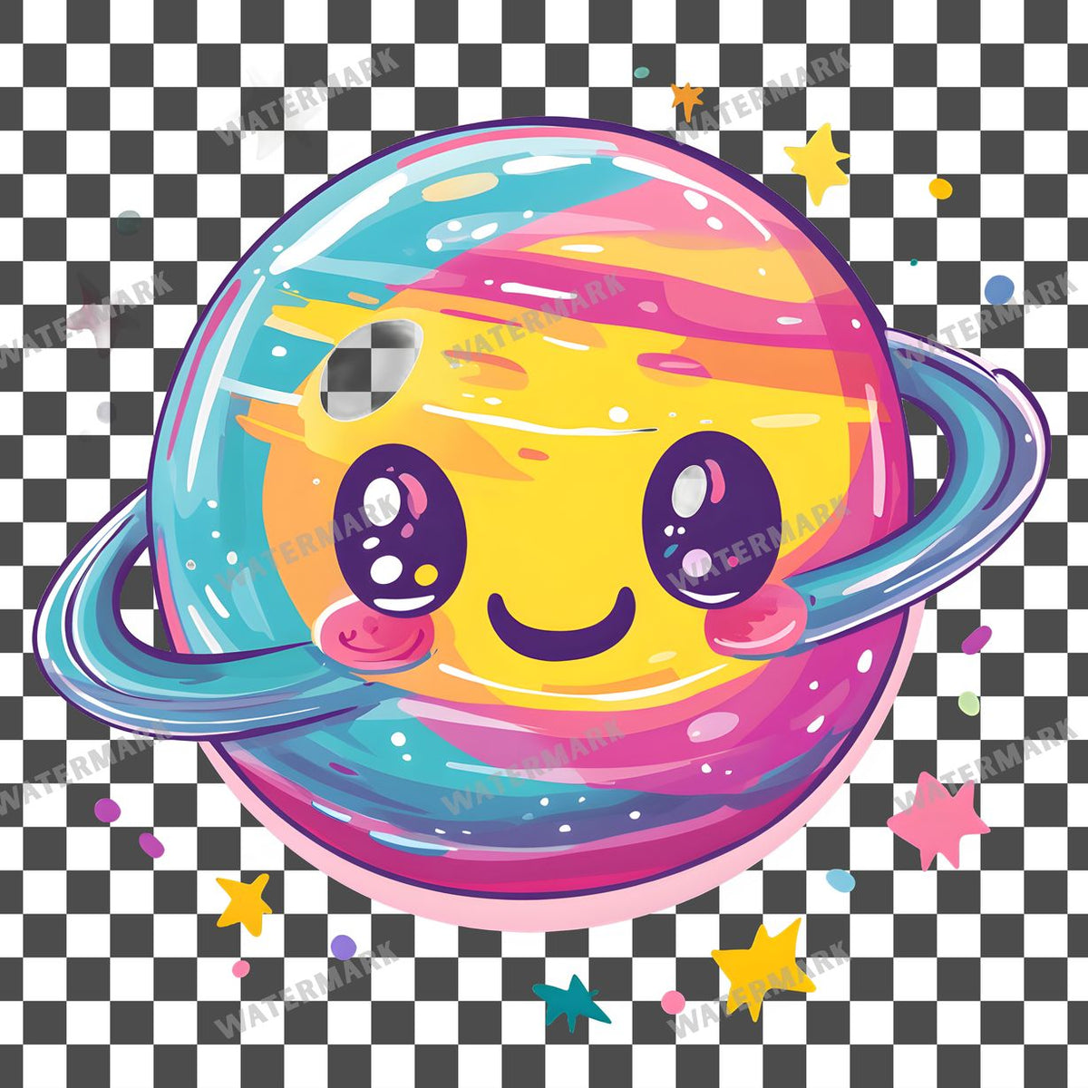 Planet Kawaii Style Clipart Pngs