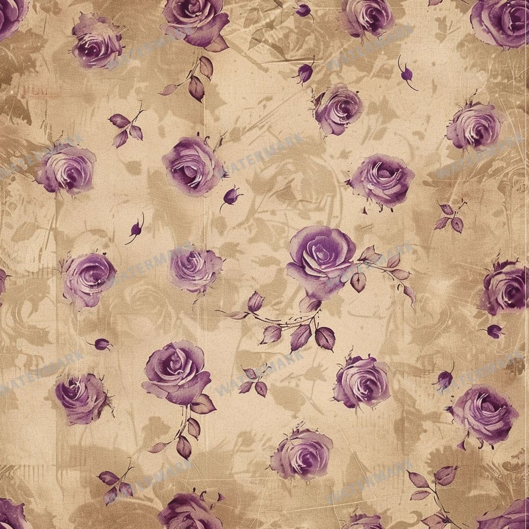 Purple Flowers Seamless Pattern