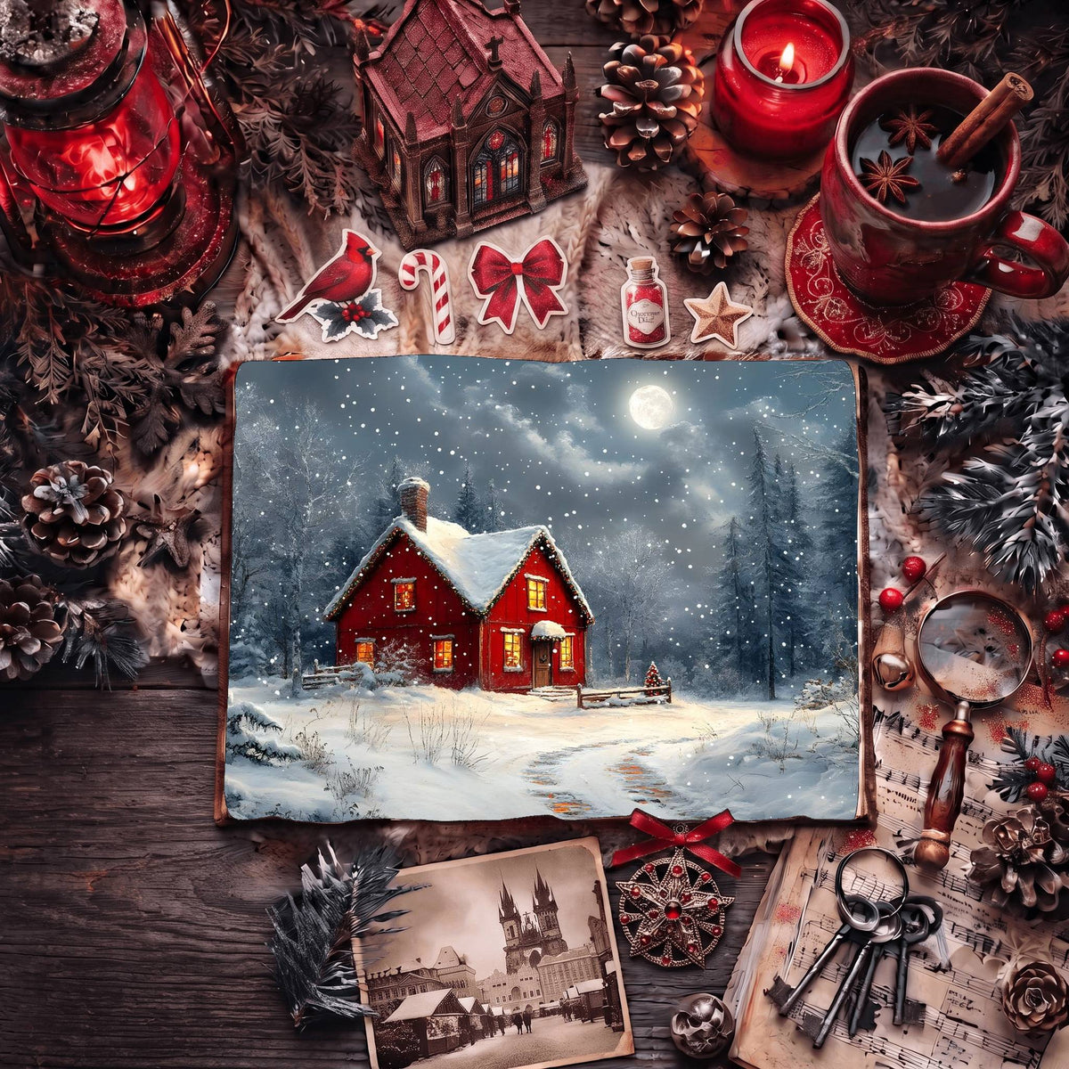 Red Christmas Digital Papers