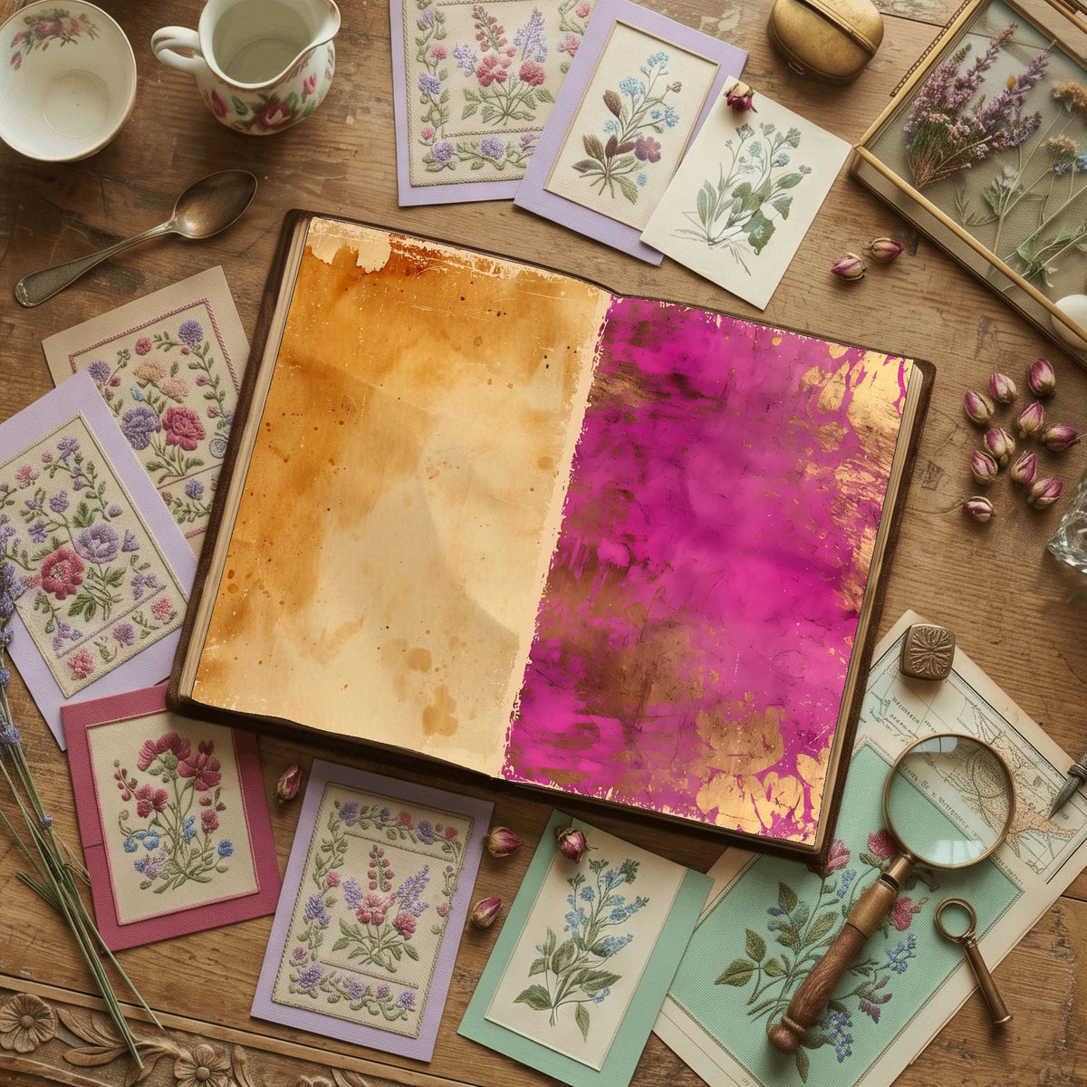 Regal Damask printable junk journal paper, page preview 17