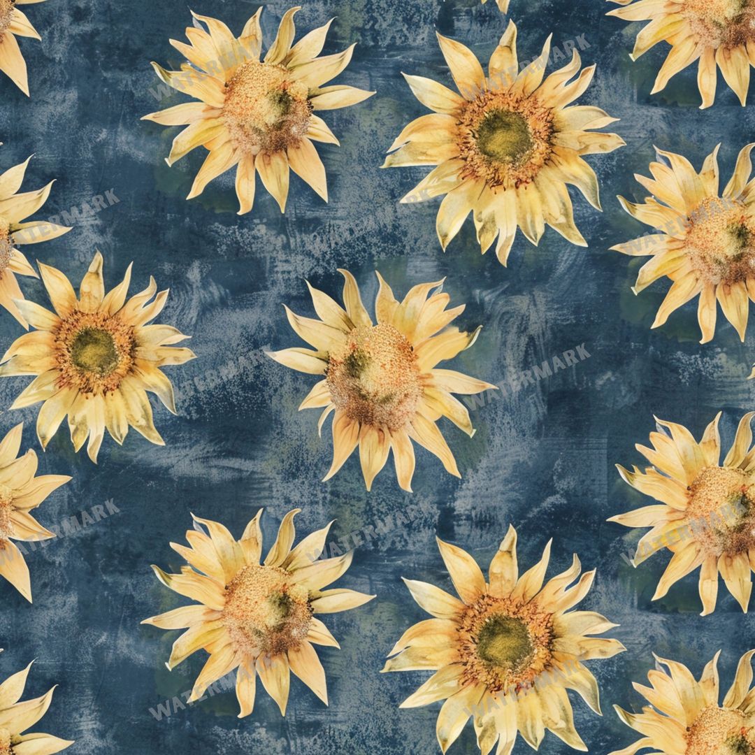 Sunflowers Seamless Pattern