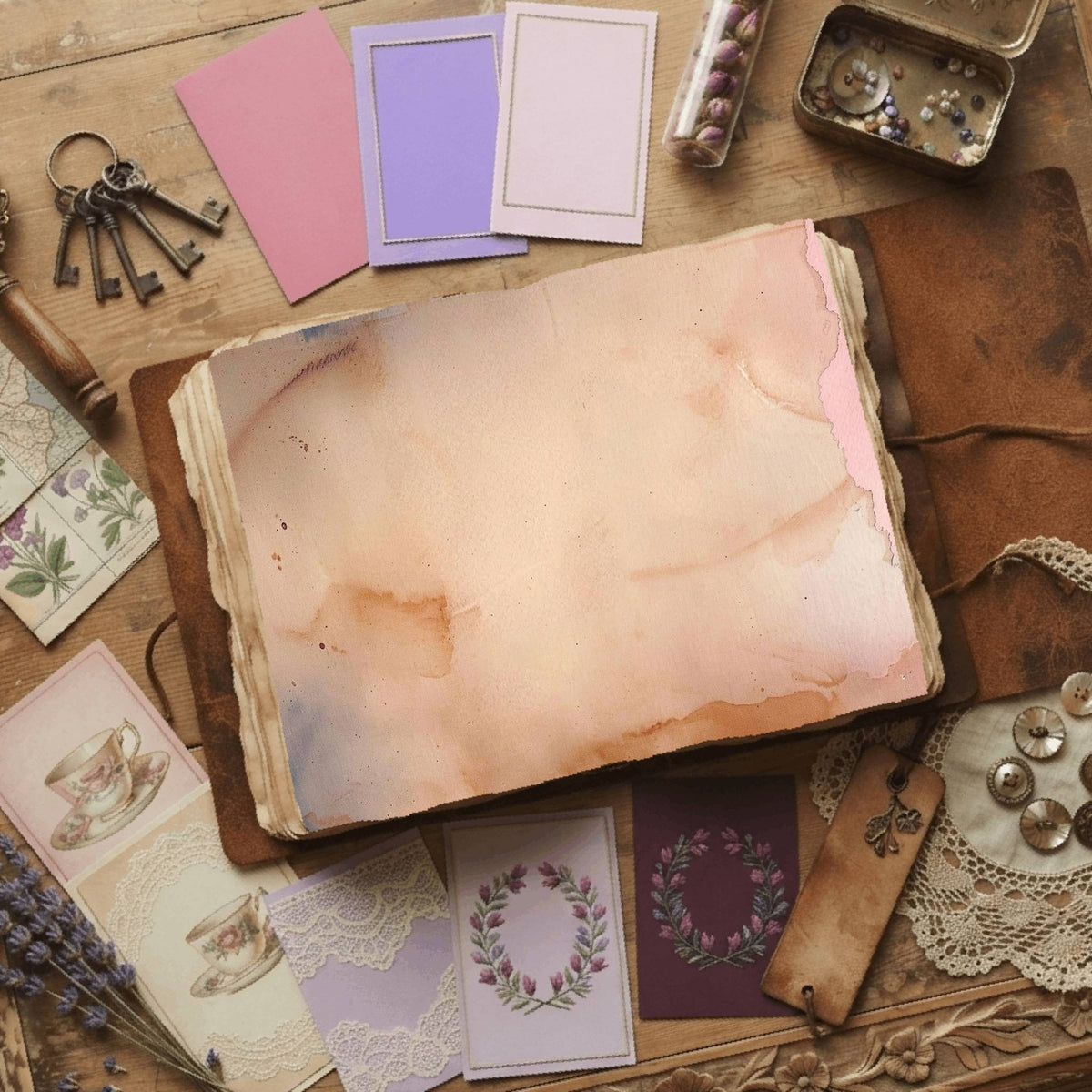 Tea printable junk journal paper, page preview 17