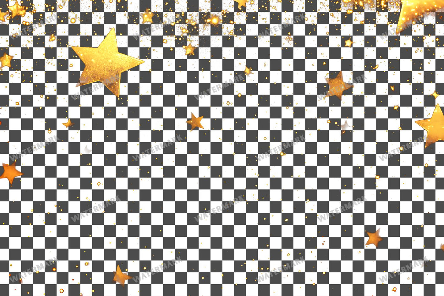 Twinkling Gold Stars Transparent Overlay Pngs