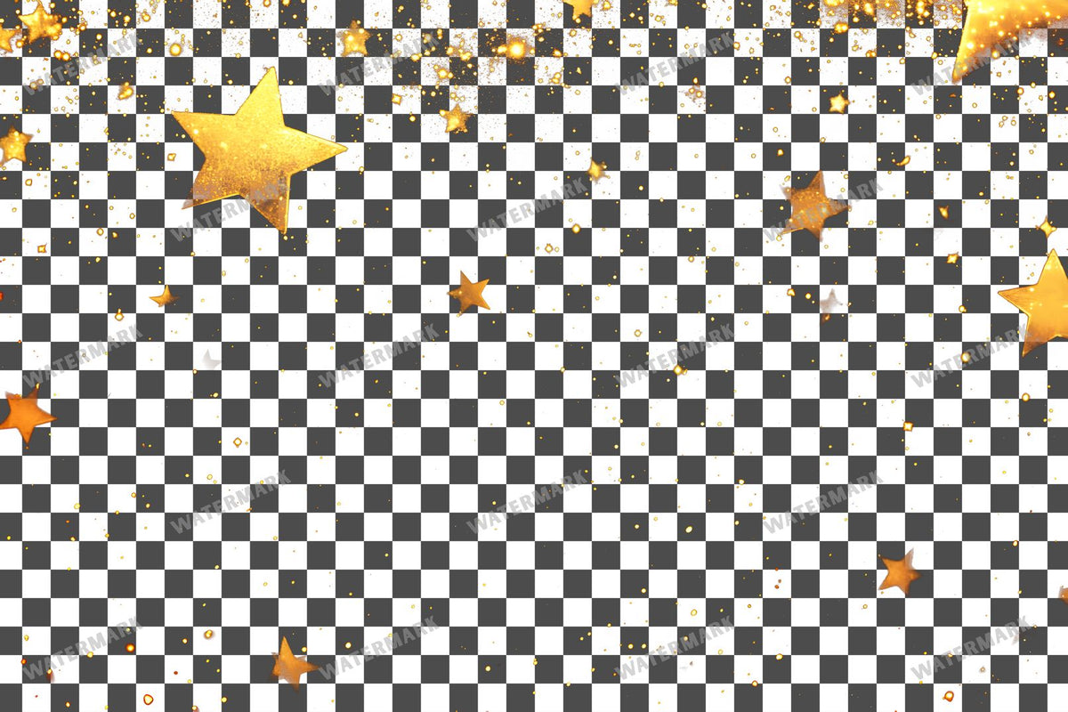Twinkling Gold Stars Transparent Overlay Pngs