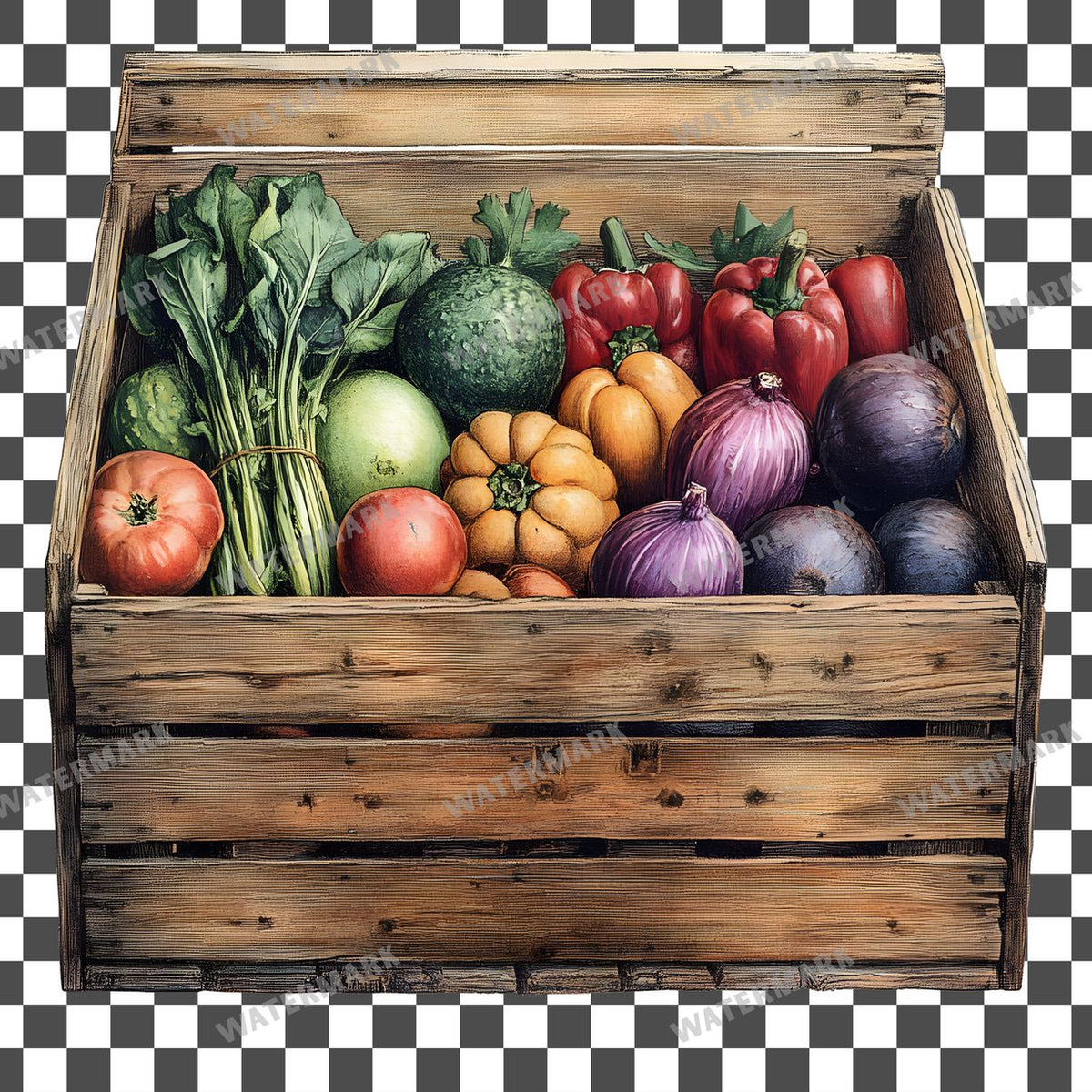 Vegetables Vintage Style Clipart Pngs