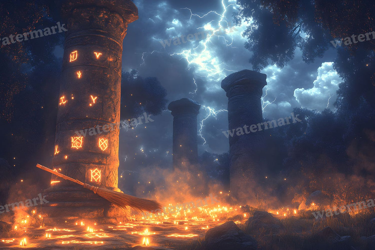 Witch Broomstick Backdrop Images