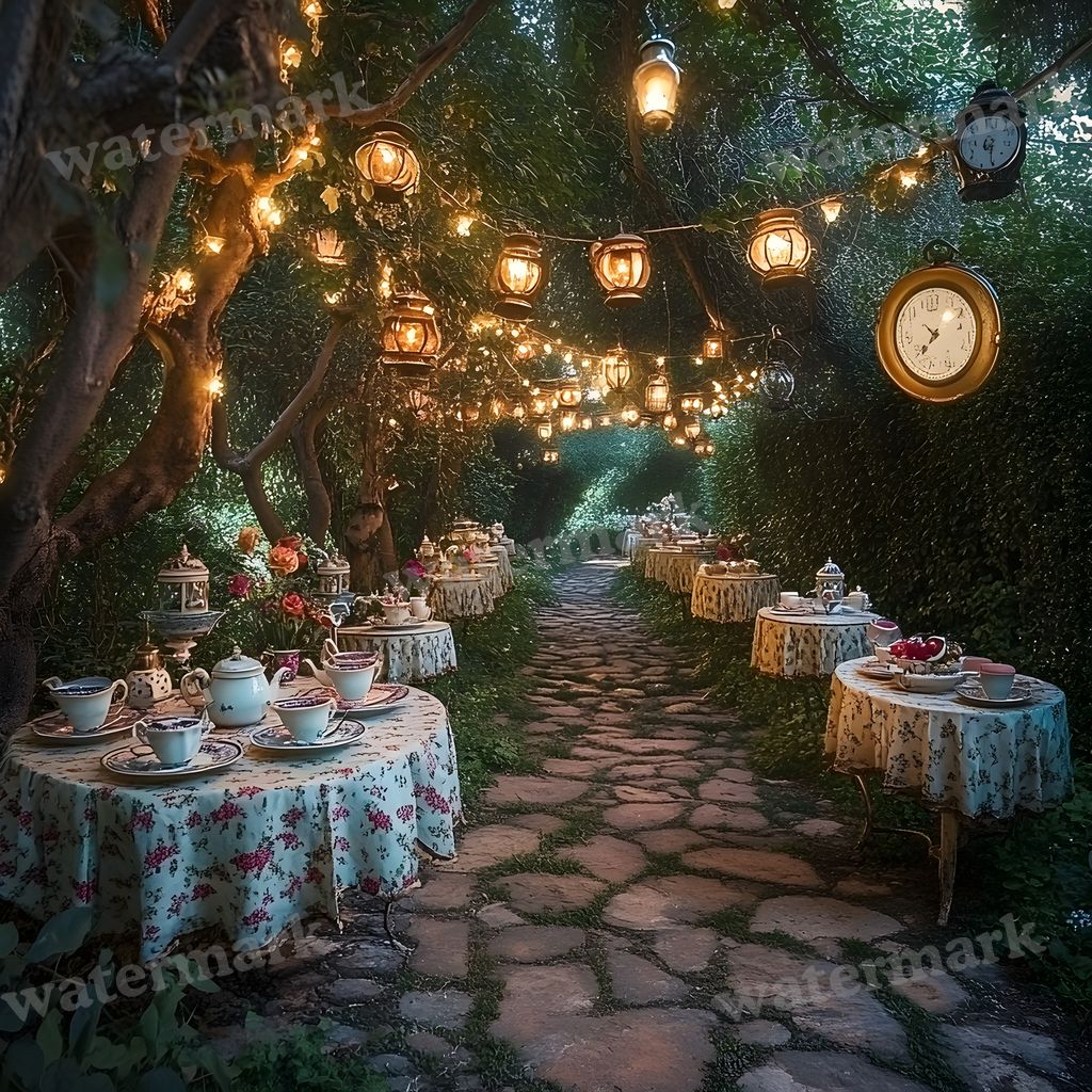 Wonderland Tea Party Backdrop Images