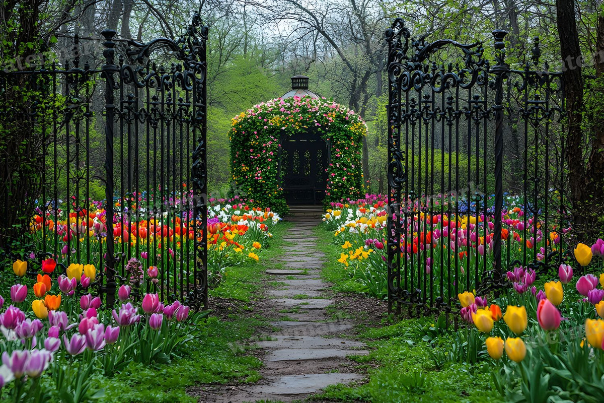 Wrought Iron Secret Garden Backdrop Images
