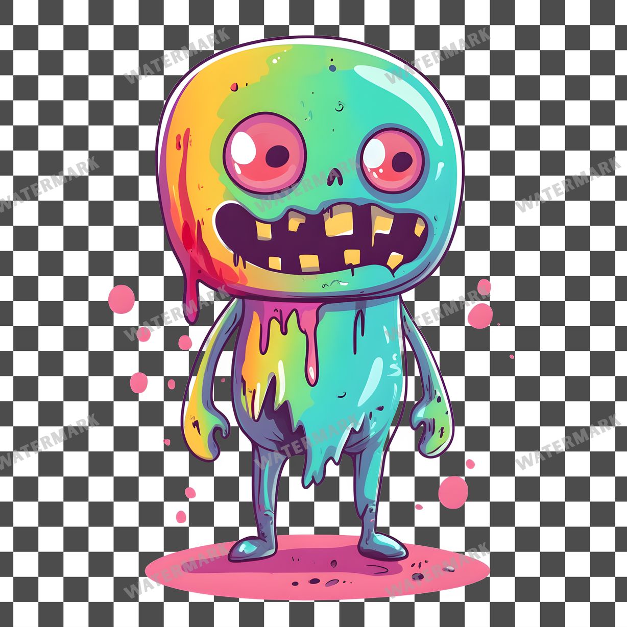 Zombie Kawaii Style Clipart Pngs