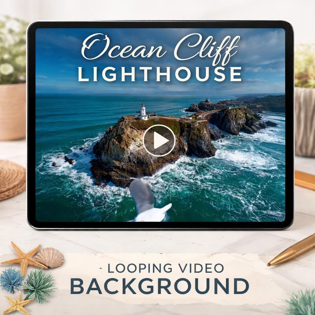 Ocean Loop Video | Point Bonita Lighthouse Waves Animated Background | Calming Sea | Seamless Loop for Video & Streaming