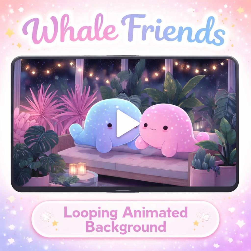 Kawaii animated background loop | Cute cozy couple, lofi vibe | relaxing video for streams, study, wallpapers