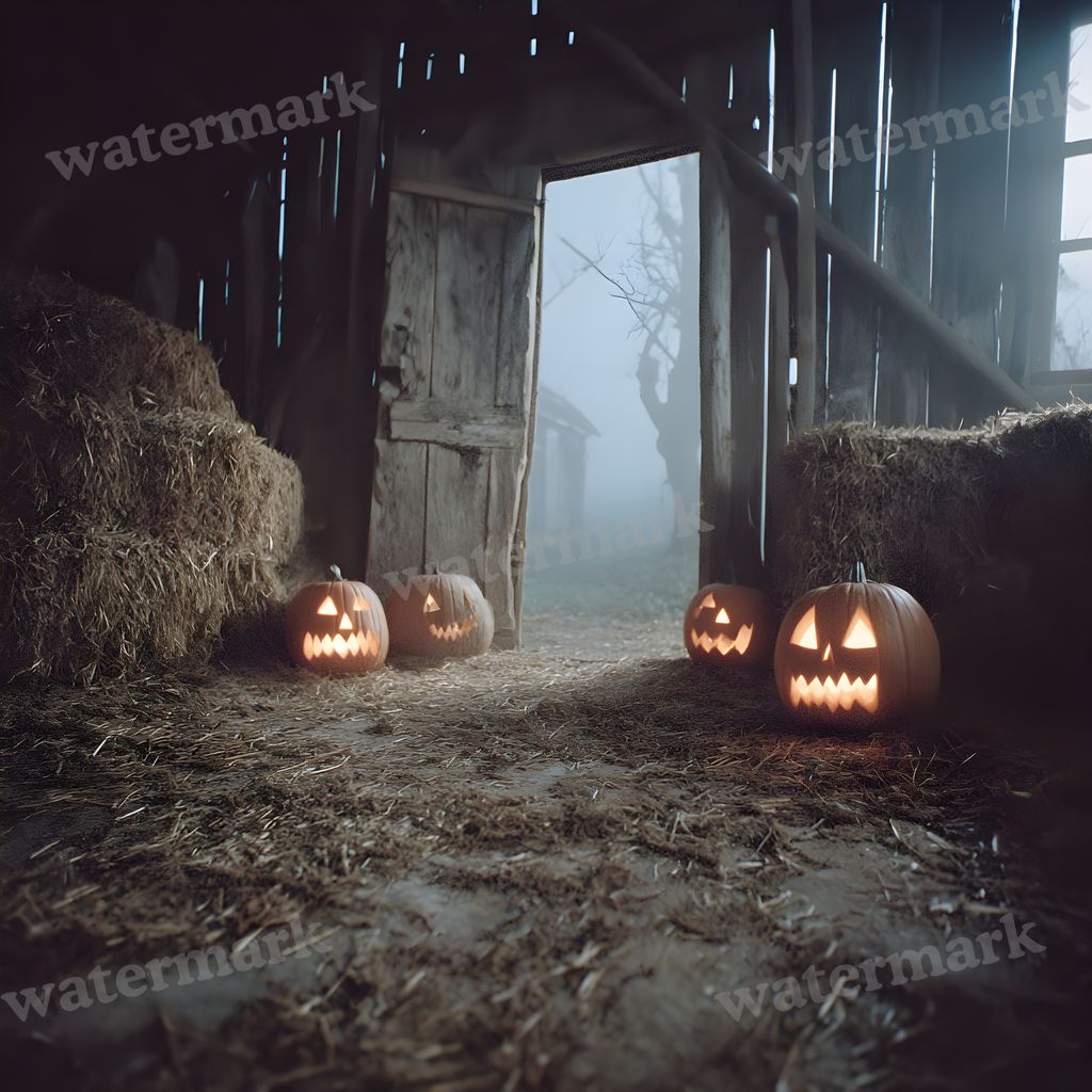 Abandoned Barn Loft At Midnight Backdrop Images