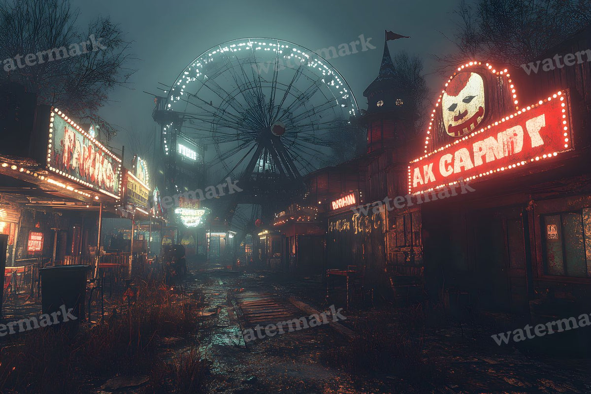 Abandoned Carnival Spooky Backdrop Images