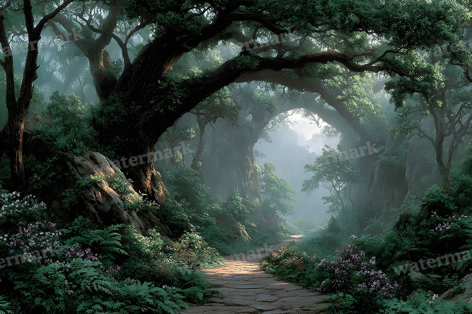 Alice Wonderland Magical Forest Backdrop Images