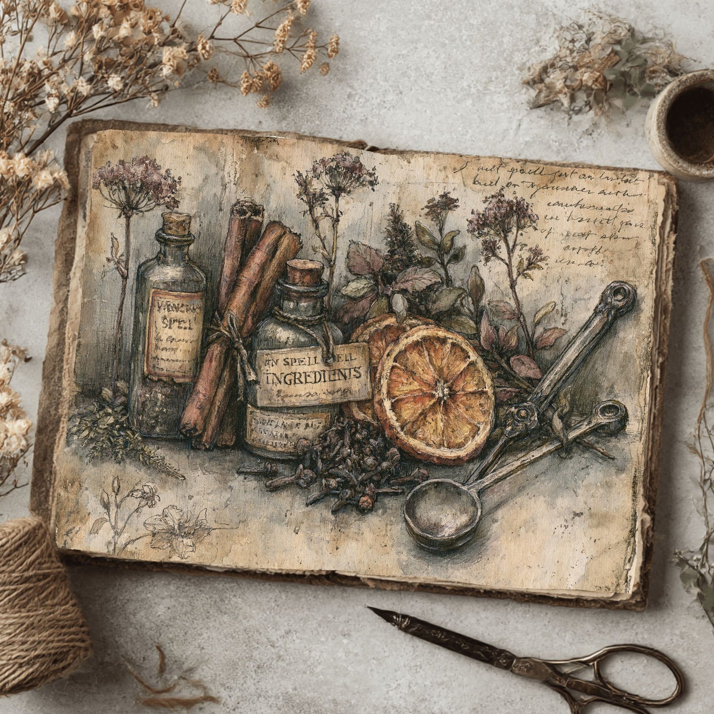 Ancient Spell Ingredients Journal Page