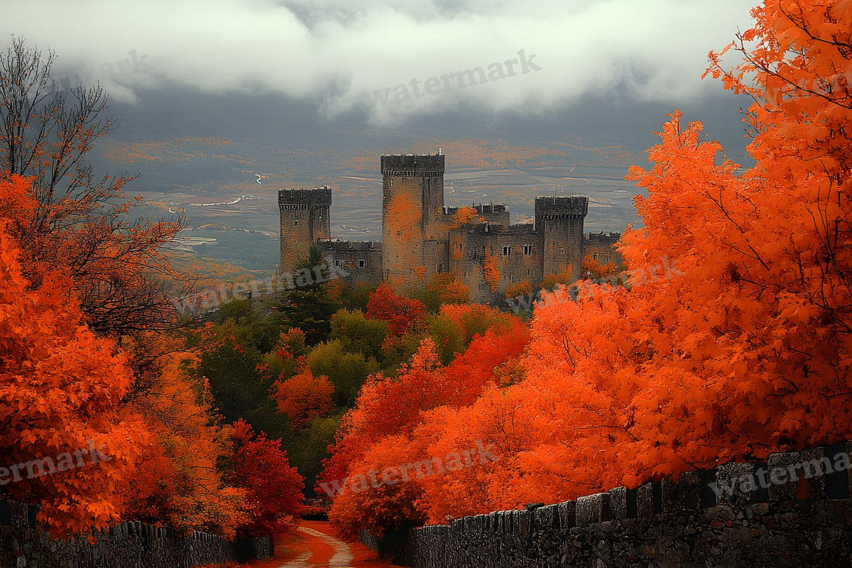 Autumn Castle Wallpov Backdrop Images