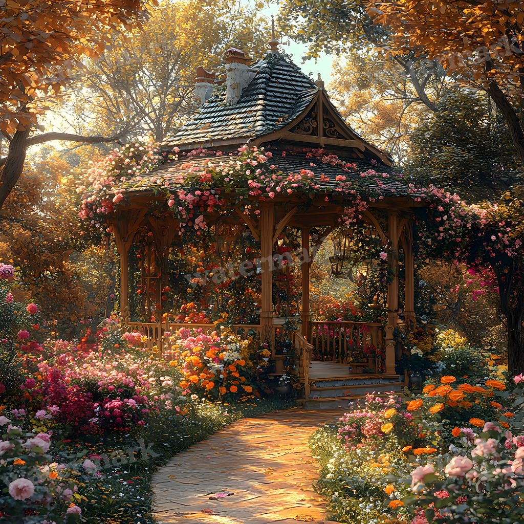 Baroque Garden digital photo backdrop for photo editing, preview 17