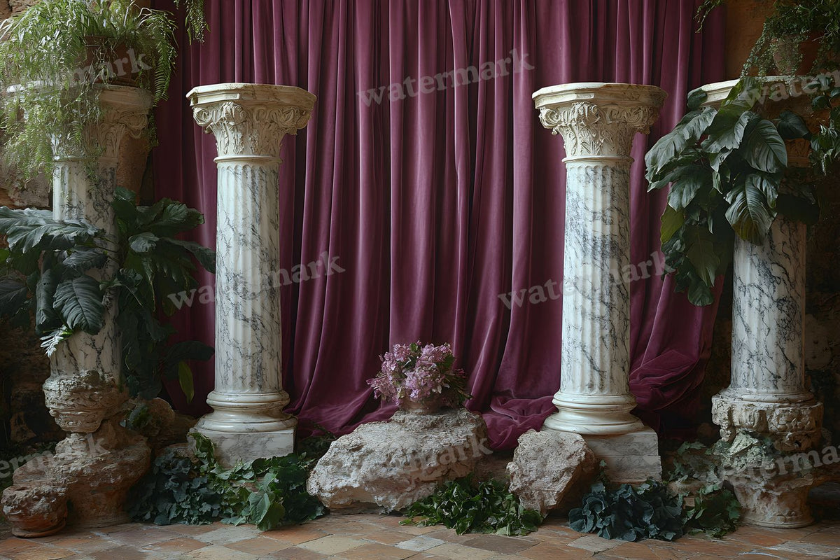Baroque Marble Columns digital photo backdrop for photo editing, preview 17