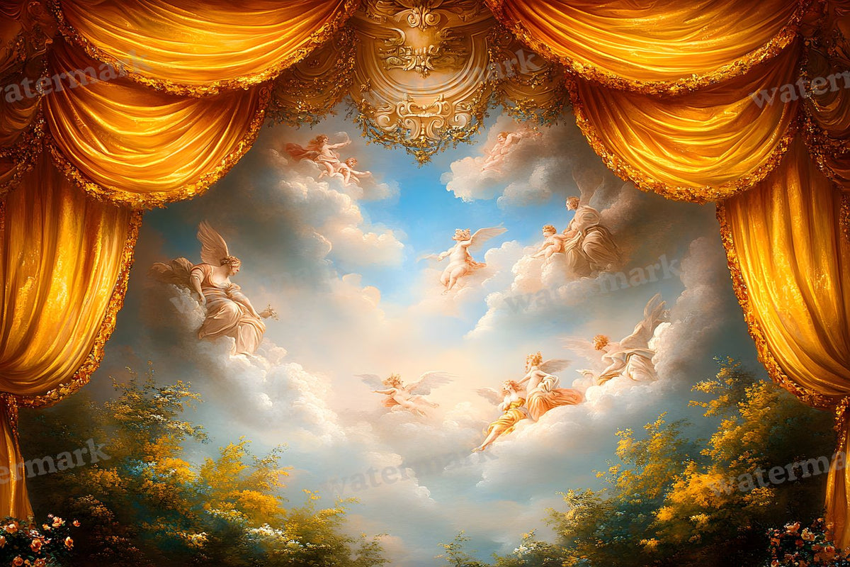 Baroque Regal Fresco digital photo backdrop for photo editing, preview 17