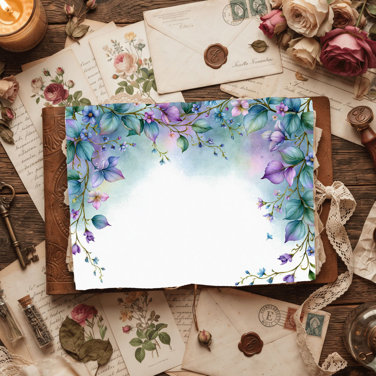 Delicate Botanical Border Frame