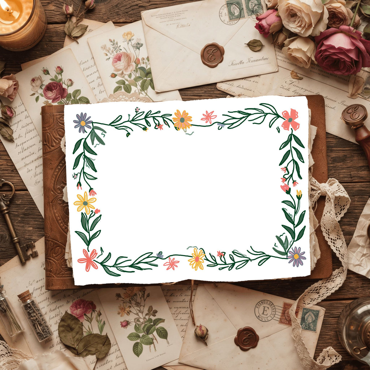 Folk Art Watercolor Floral Pattern