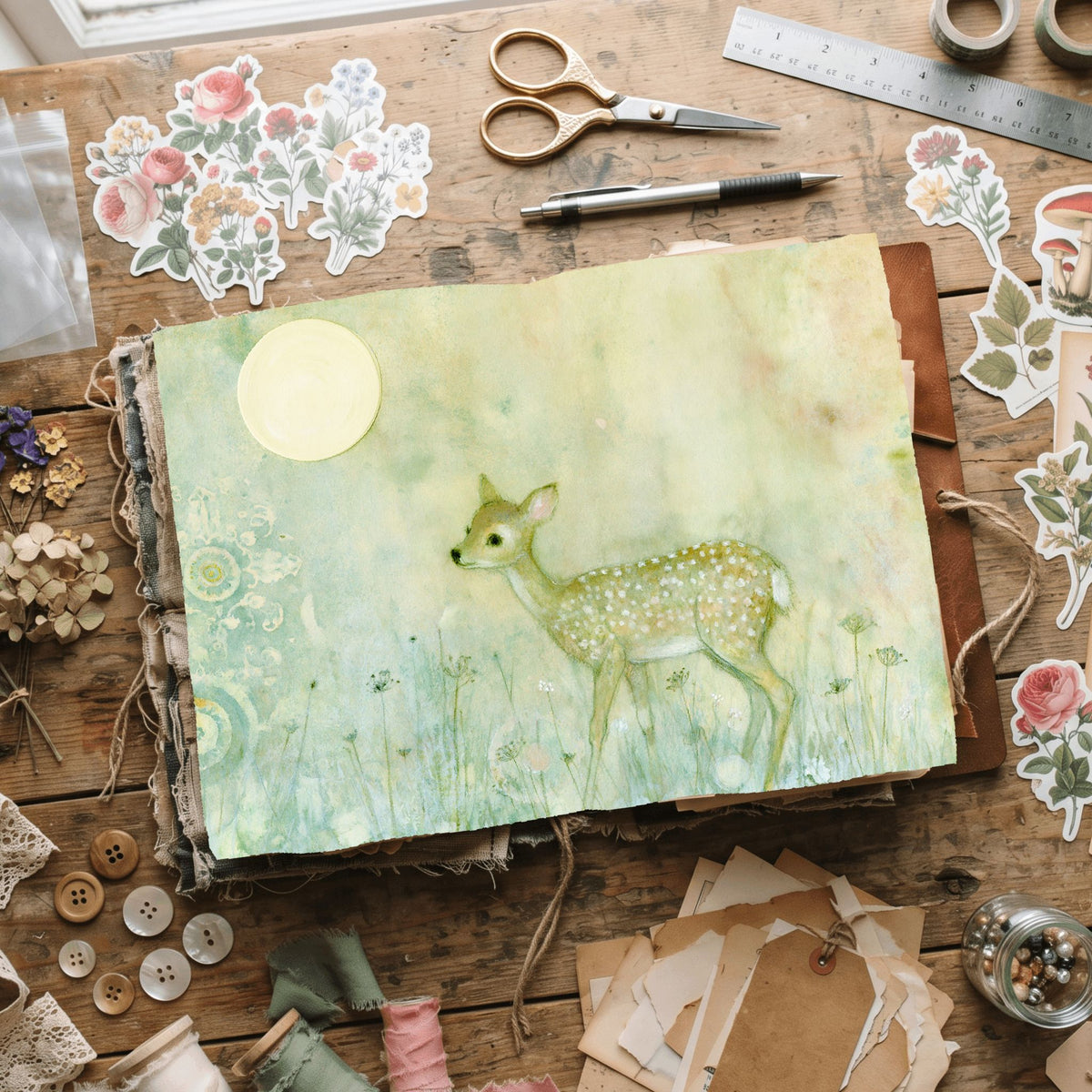 Gentle Woodland Fawn Watercolor