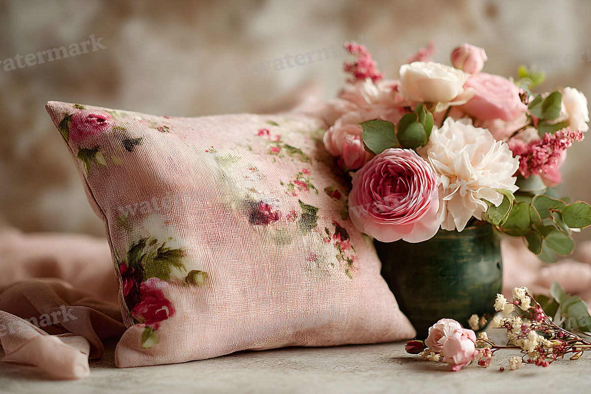 Newborn Baby Cushion Closeup Backdrop Images