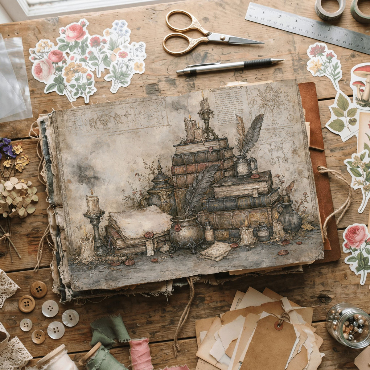 Old Witch Library Stationery