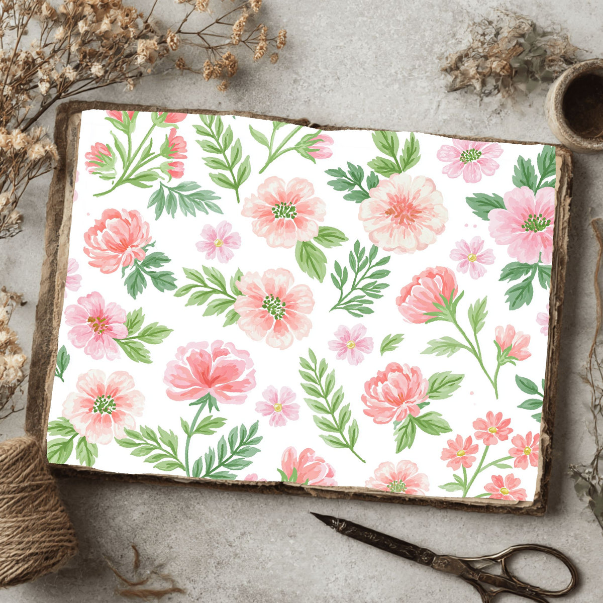 Pastel Pink & Green Watercolor Pattern