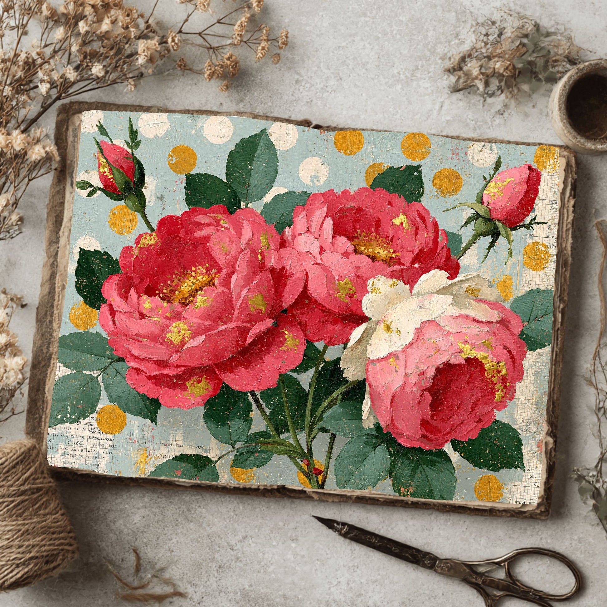 Pink & Gold Shabby Chic Journal Paper
