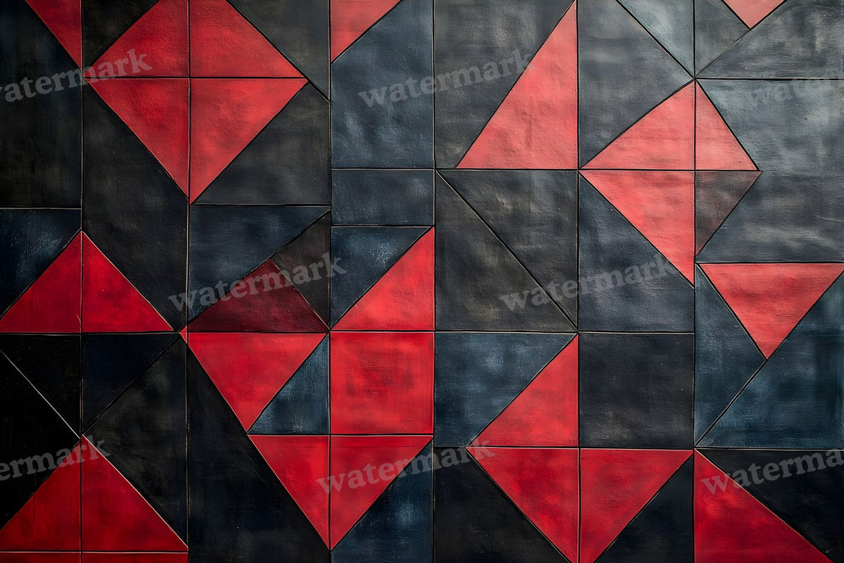 Red Black Geometric digital photo backdrop for photo editing, preview 17