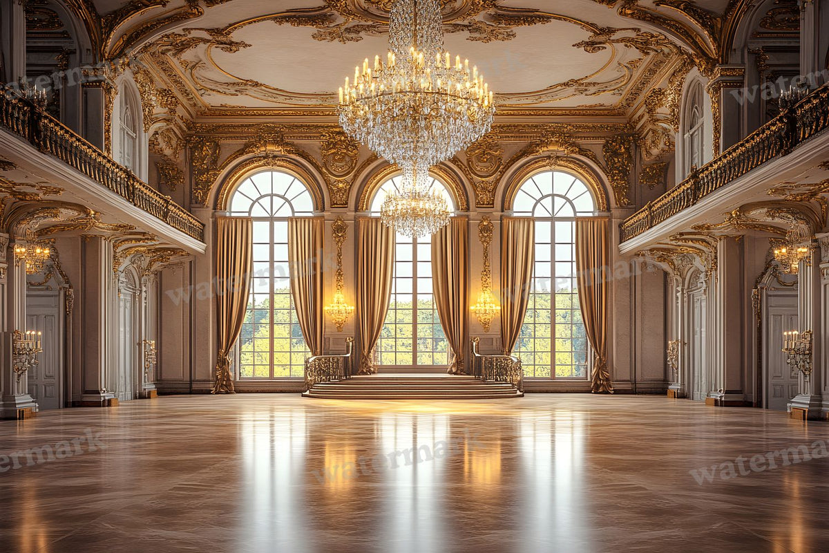 Royal Ornate Ballroom digital photo backdrop for photo editing, preview 17