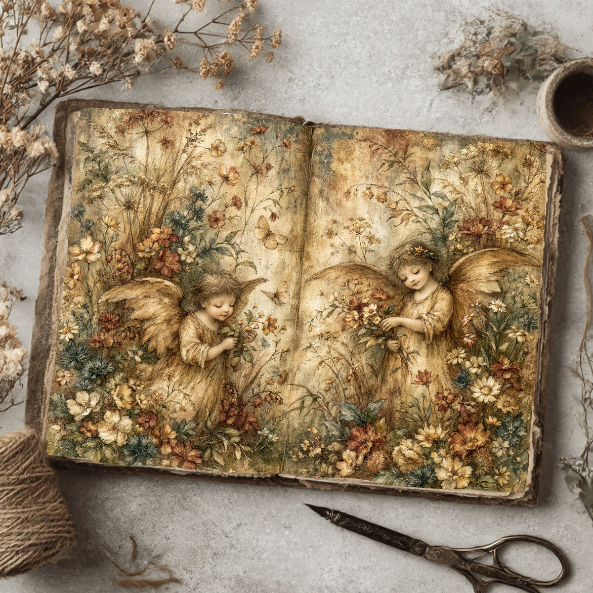 Rustic Angels & Wildflowers Journal Paper