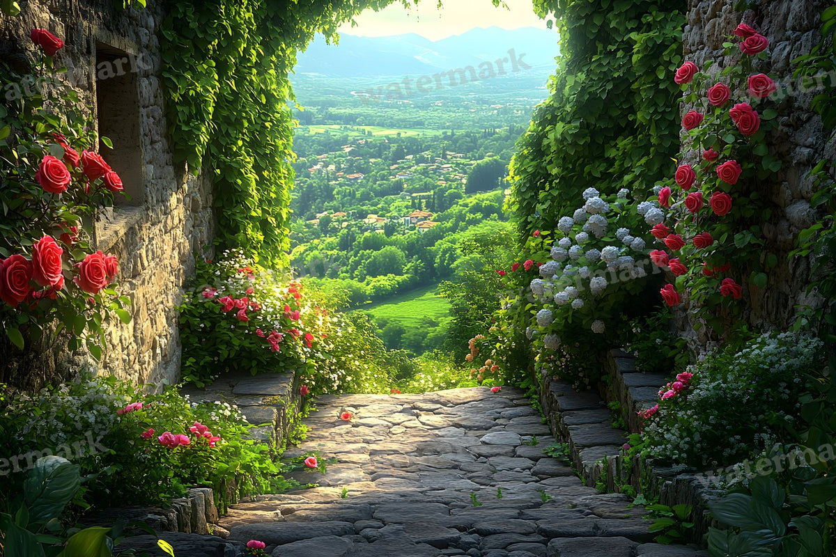 Secret Garden Overlook digital photo backdrop for photo editing, preview 17