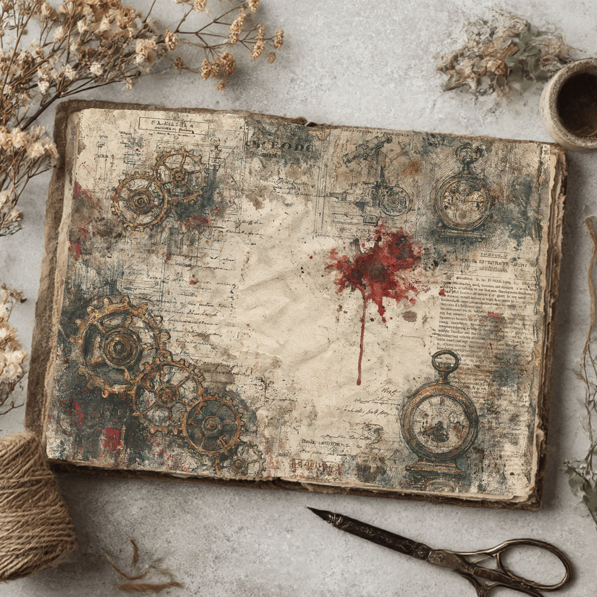Steampunk Victorian Journal Paper