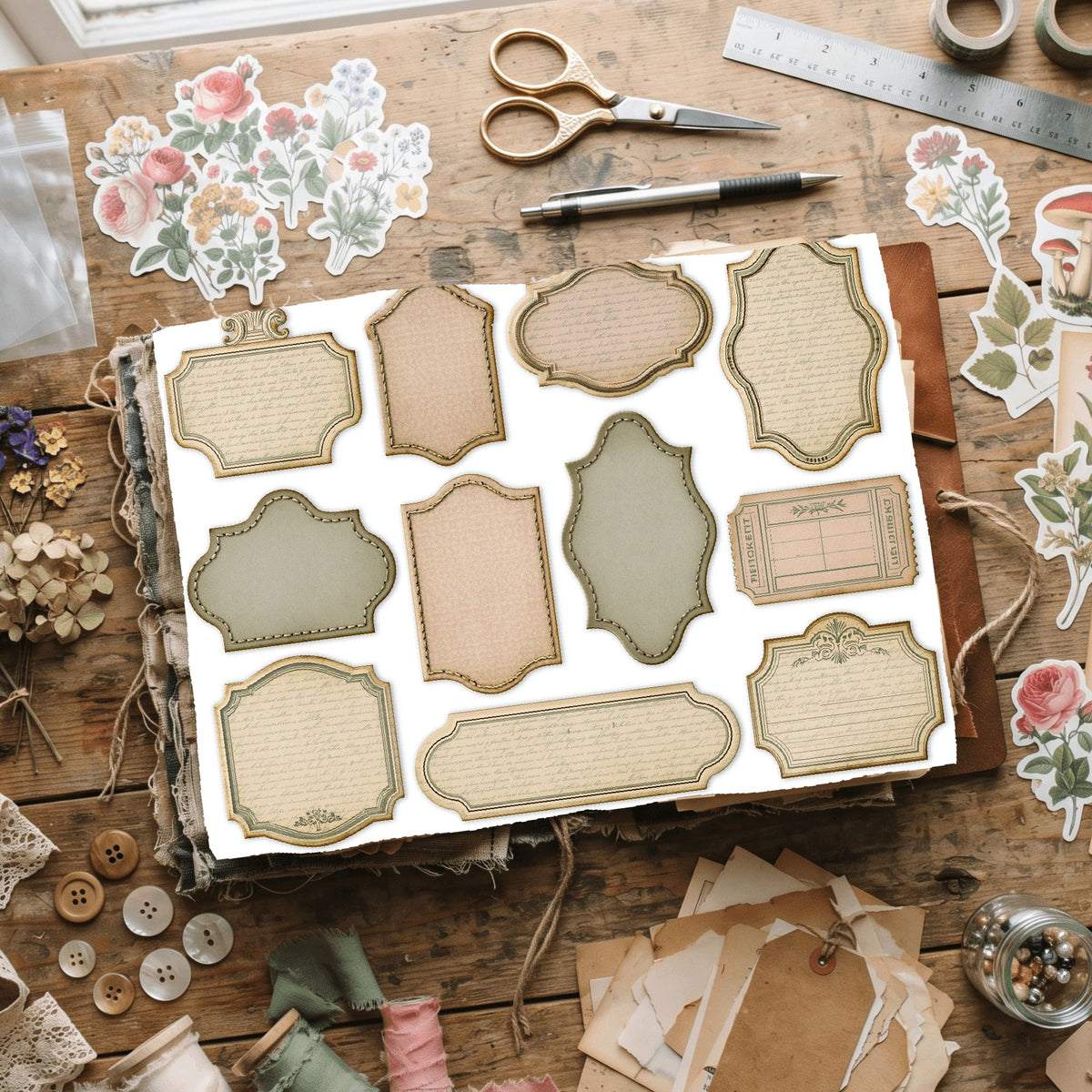 Vintage Blank Word Labels