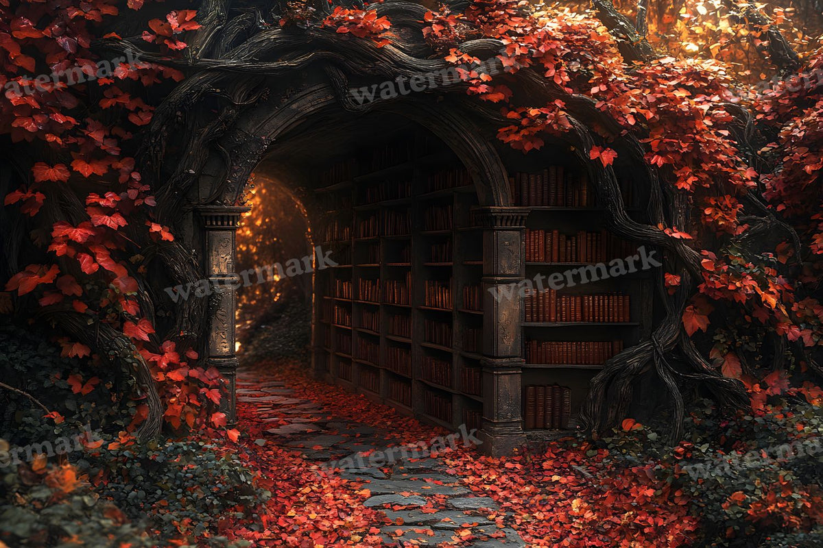 Whisper Library Forest digital photo backdrop for photo editing, preview 17