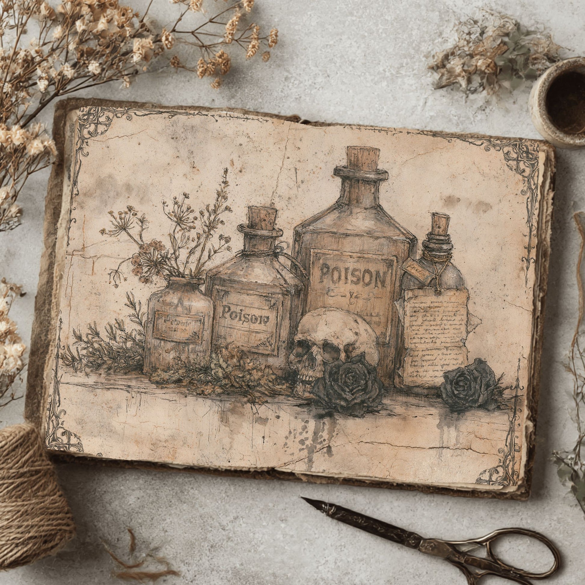 Witchy Gothic Apothecary Journal Paper